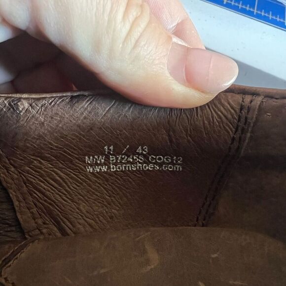 Born Women's Kinney Boot Size 11 Block Heel Shootie Brown Leather Moto Bootie - Picture 14 of 15